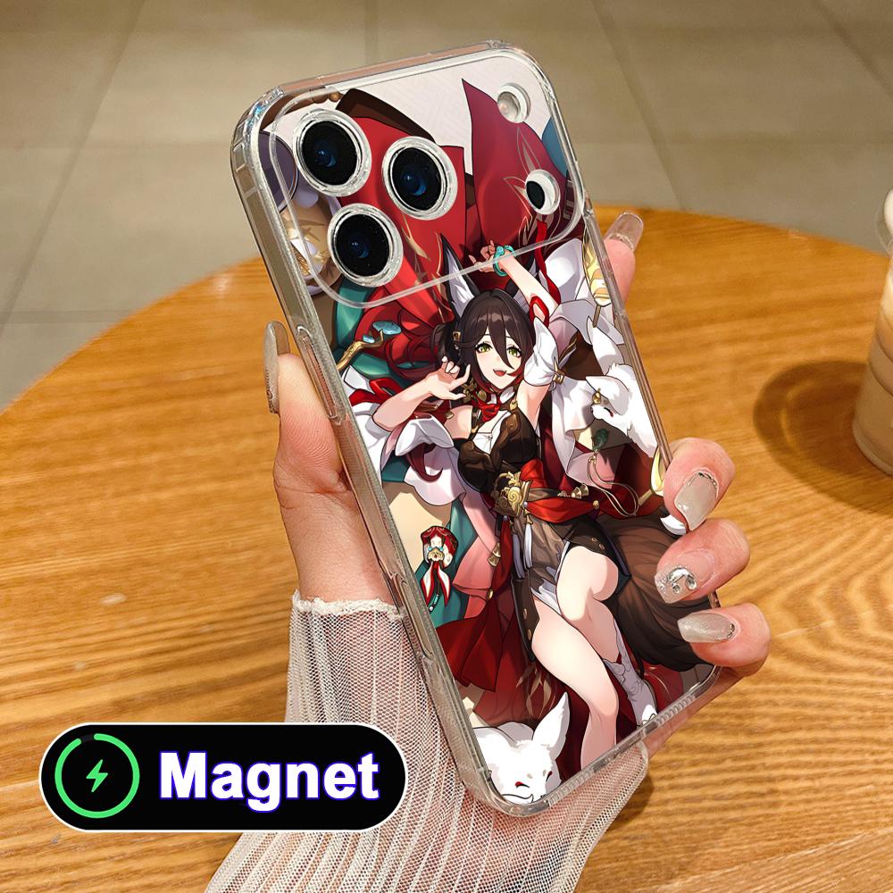 HSR Fugue Прозрачный TPU Magsafe Чехол для Мобильного Телефона для iPhone 17 16 15 14 13 12 11 Air Pro Max Plus Mini Цветной Чехол