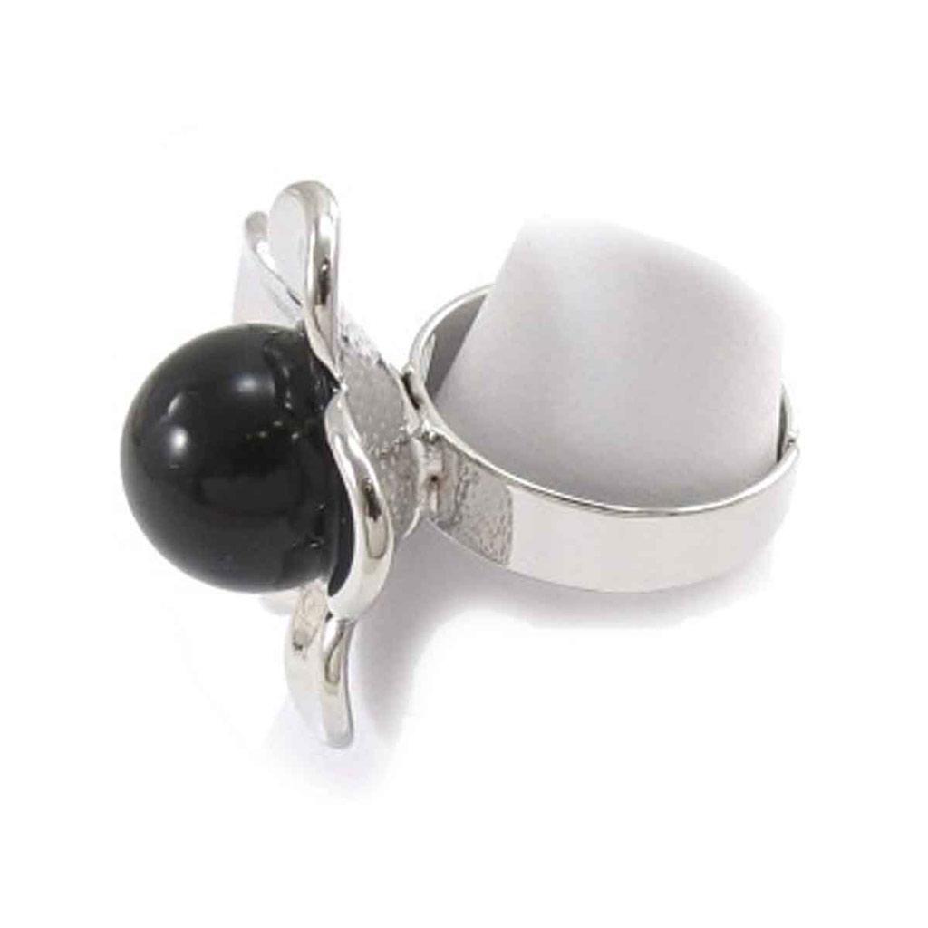 Les Trésors De Lily [J8035] - Дизайнерское кольцо "Флора" черное серебро