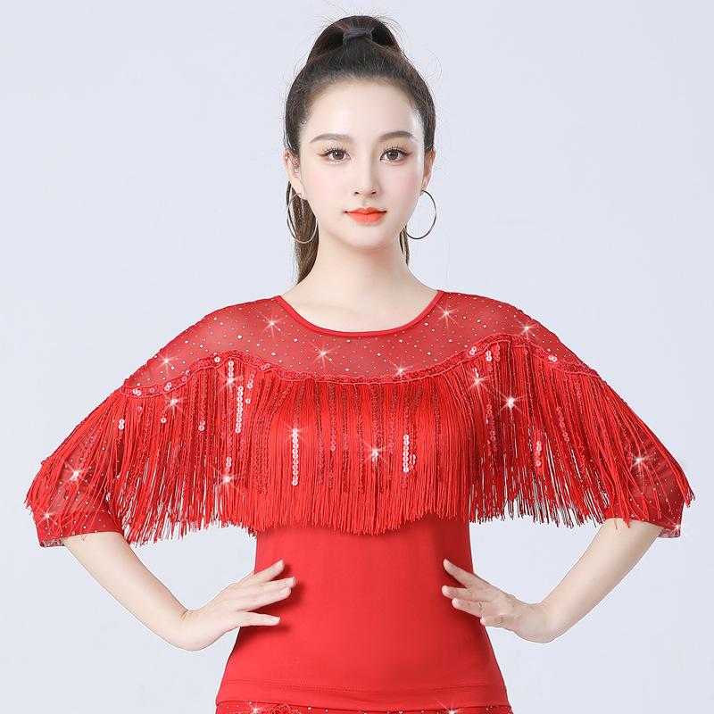 Tassel Modern Dance Top Women Square Dance Clothing Evening Dresses Gitba National Standard Ballroom Samba Latin Dance