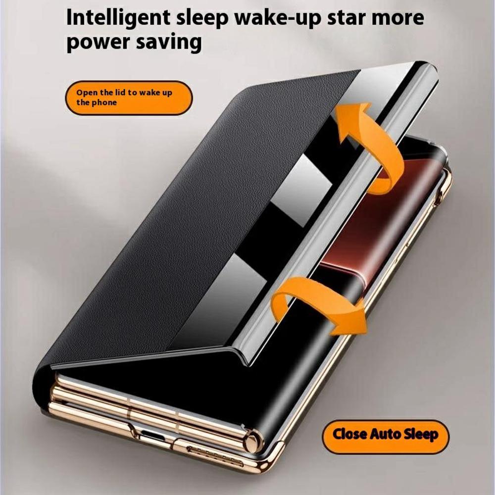 Для Huawei Mate XT Ultimate Case View Window Подлинная коровья кожа Смартфон Чехол