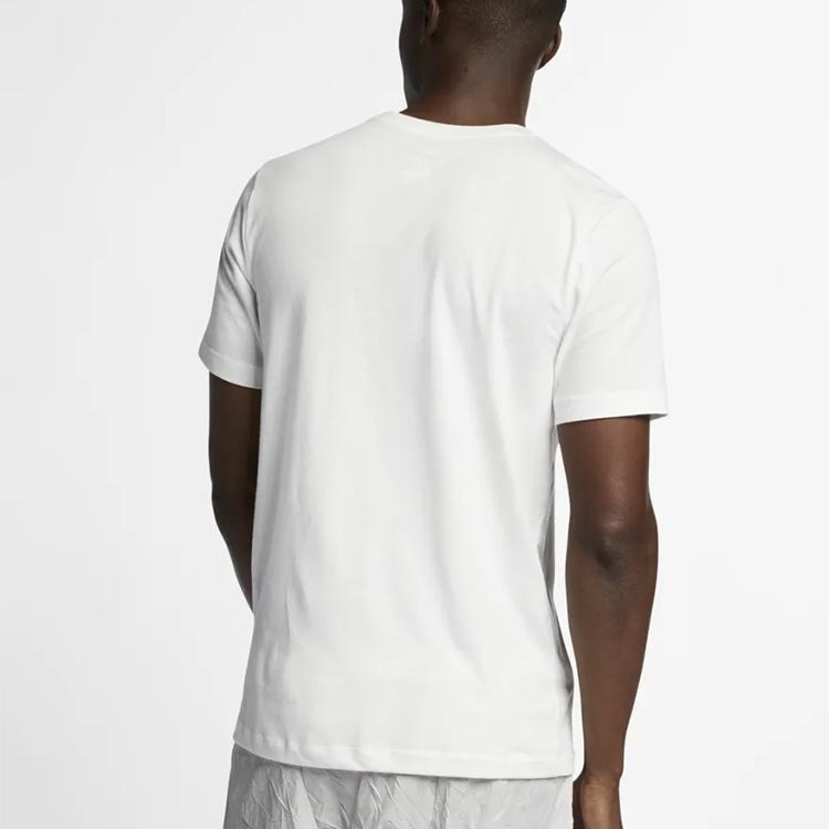 Nike Быстросохнущая дышащая повседневная футболка для бега Dri-Fit с короткими рукавами, мужские топы, белые AO0651-133