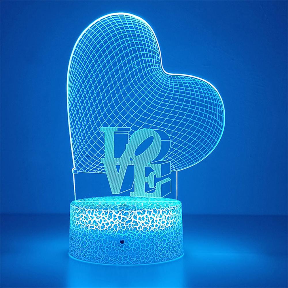Акриловая детская прикроватная лампа в форме сердца 3D LED I Love You 16 цветов сенсорный ночник для подруги на день святого валентина подарок на день рождения