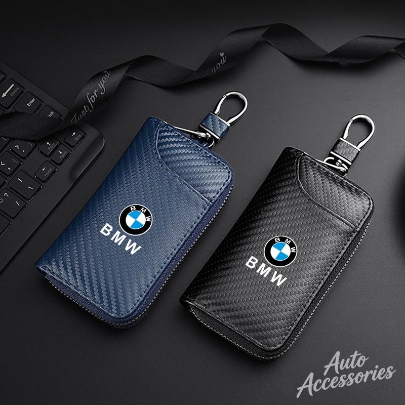 ORWI7 Carbon Fiber Car Key Case Wallet Holder Multifunction Storage Accessory For BMW F30 F20 F10 F18 F01 X3 X4 F06 F02 M3 M5 Sticker