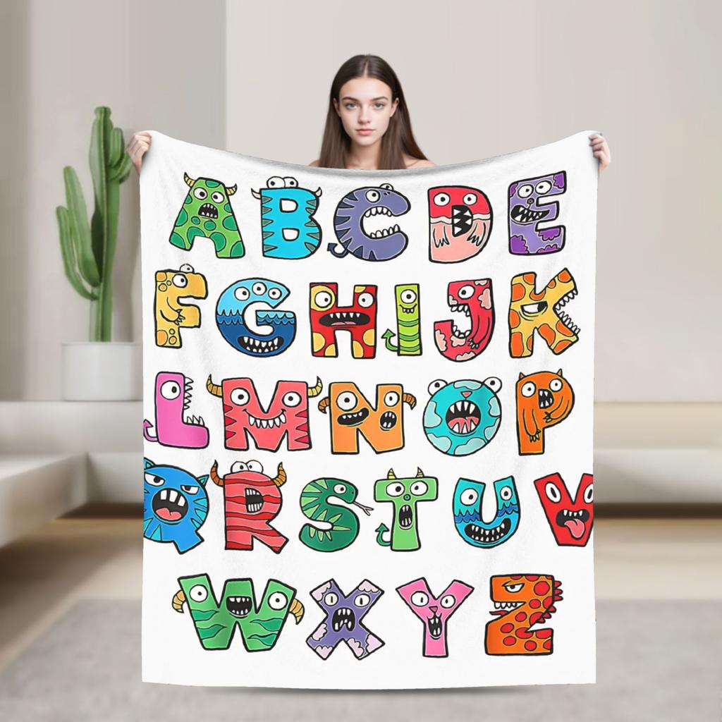 Алфавитный Лор Английская Буква ABC Плед Качественный Теплый Мягкий Плед-Покрывало Зимний Пикник Диван Кровать Забавное Покрывало