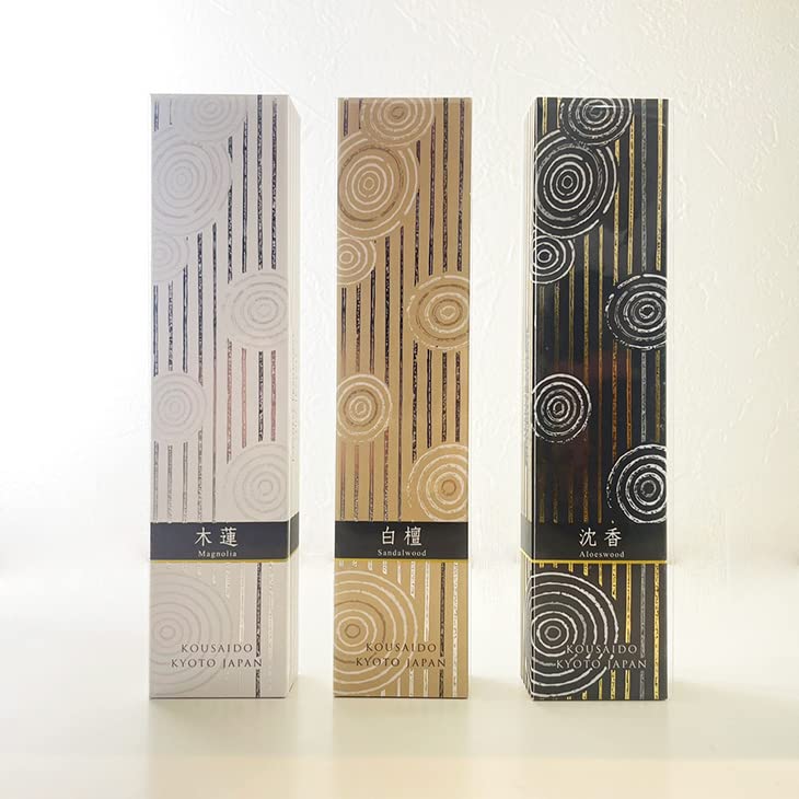 Kosaido Incense Hyakuraku Standard Set of 3 Popular Sandalwood Agarwood Magnolia