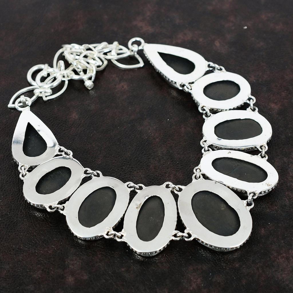 Ожерелье из драгоценных камней в виде ракушки абалона, ювелирное изделие из стерлингового серебра 925 пробы, регулируемое ожерелье из цепочки, подарок для жены, ювелирные изделия ручной работы