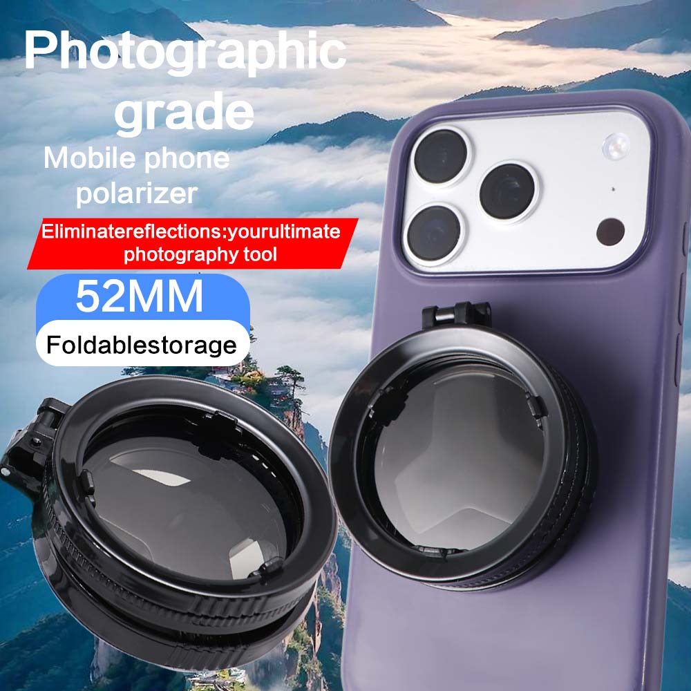 52mm Mobile Phone Polarizing Filter Remove Reflections Phone Filter Lens Smartphones