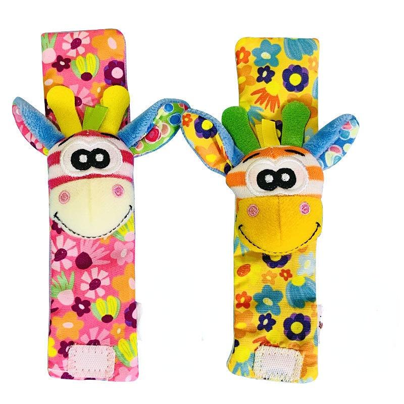 Детские игрушки для раннего образования 0-6 месяцев, детский браслет с рисунком насекомых, детская ручная погремушка, игрушка, погремушка в виде животных