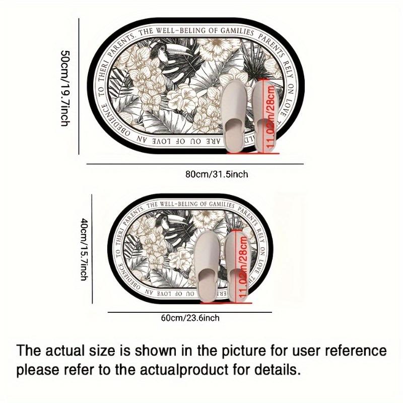 1 шт./компл. Винтажный коврик для ванной с цветочным рисунком, Нескользящий впитывающий коврик из полиэстера для входа в душ, Пол ванной комнаты, Устойчивый к пятнам