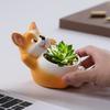 Животное Цветочный горшок Кошка Собака Горшки для суккулентов Смола Кашпо с дренажным отверстием для суккулентов Украшение для дома и офиса