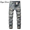 RogueWave New Mens Jeans Brands Straight Jeans Men Zipper Hole Streetwear Casual Pants Denim Trousers Pantalones Hombre Y2K Clothing