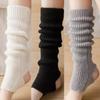 Длинные носки для женщин гетры со штрипками осенне-зимние выше колена манжеты для ботинок для девочек вязаные гольфы носки