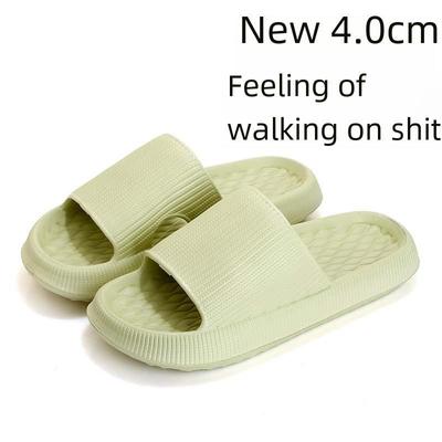 Женские летние тапочки из ЭВА на толстой подошве высотой 4 см и мужские удобные домашние сандалии.