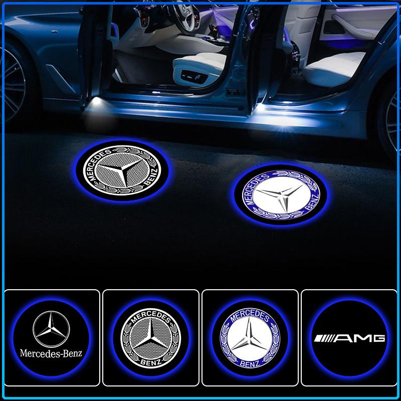 2 шт. Автомобильный светодиодный проектор приветствия на дверь HD для Mercedes-Benz AMG CLA CES CLS SLK GLK CLK SLS CLG GLE GLC GLB EQC GLA GLS SLC