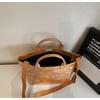 Large Capacity Kraft Paper Jelly Bag PVC Transparent Waterproof Tote Shoulder Crossbody Commute Travel