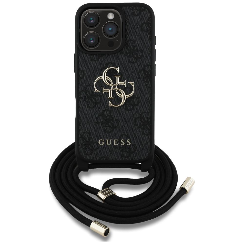 Etui do iPhone 16 Pro Guess 4G Big Logo Crossbody Czarne