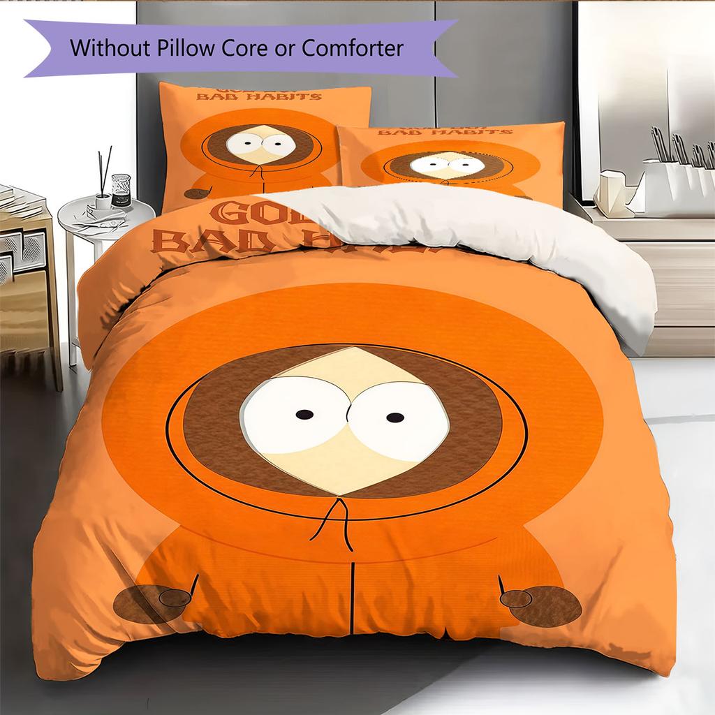 Kenny McCormick Pattern Bedding Home Decoration Birthday Gift ( 1 duvet cover + 2 pillowcase, without core),fan merchandise.