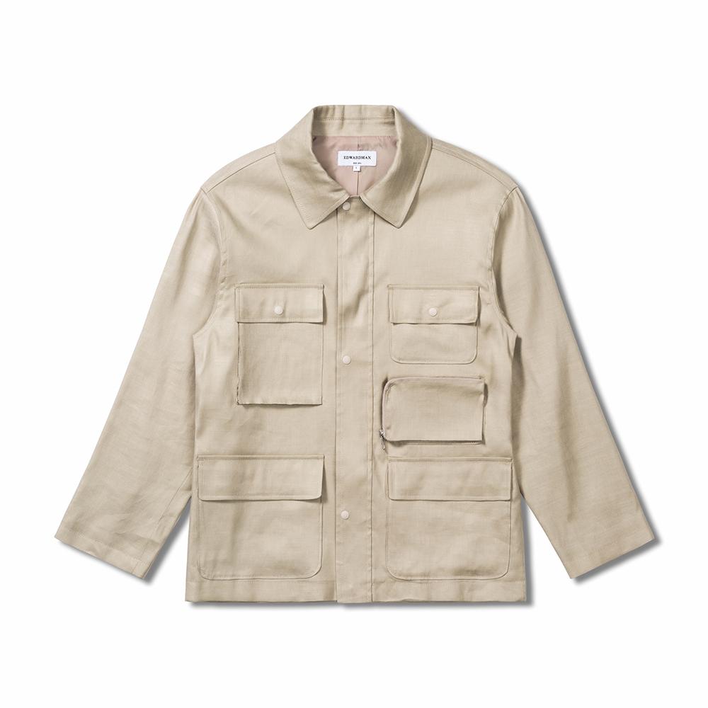 Edwardmax Linen & Cotton Utility City Jacket (Ce)