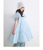 EI Children's Dress Summer New Mid Size Children's Solid Color Polka Dot Lotus Leaf Flying Sleeve Cake Skirt
