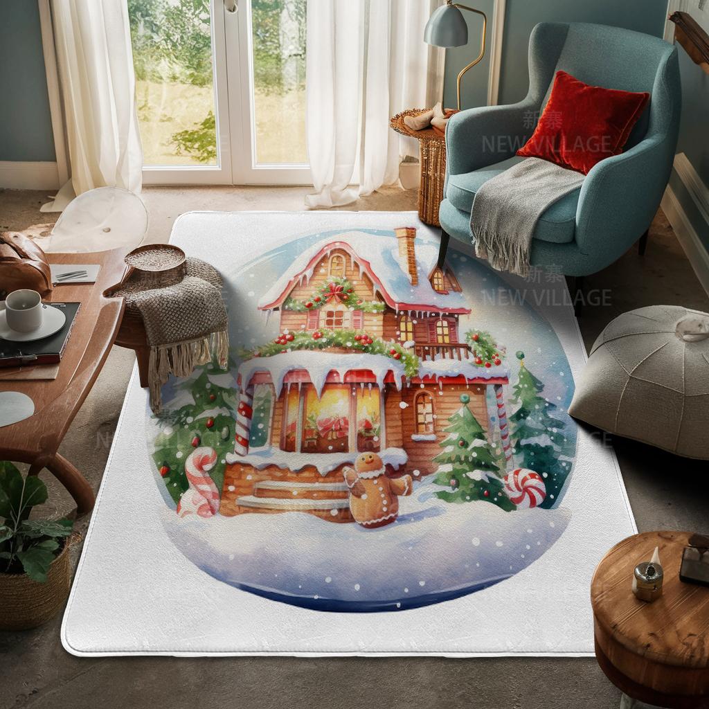 Ковер у входа в дом Домашний коврик у двери Гостиная Ванная Комната Ноги ванная комната Нескользящие коврики с водопоглощением для ванной Счастливого Рождества зима