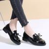 Fashion Women's Black Patent Leather Loafers Platform Slip On Shoes for Women  New Spring British Tassel Casual Bowknot Flats Shoes 2024