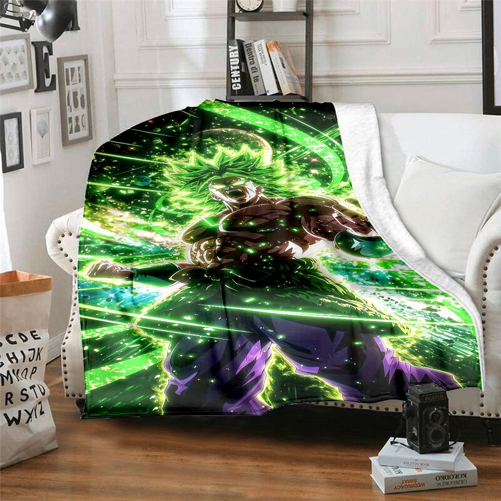 1PC Broli  Print Flannel Blanket, High quality All Seasons, Home Decor, Warmth and Comfort, Perfect for Christmas Gifts