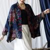 Spring and Autumn National Style Retro Big Flower Long-sleeved Blouse Old Ethnic Style Stand-up Collar Jacket