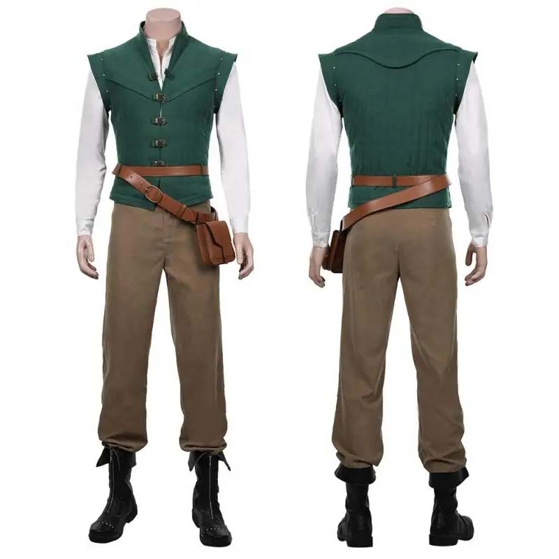 Prince Cosplay Shirt Vest Pants Uniform For Men Halloween Carnival Costumes Green Outfits With Belt Bag