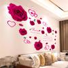 Наклейки на стену с цветочным фоном для гостиной, наклейки для украшения стен спальни, самоклеящиеся обои, домашний декор