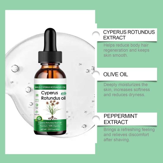 1/2 шт 60 мл масло Cyperus rotundus для мужчин и женщин, средство для удаления волос, уменьшающее количество волос на теле