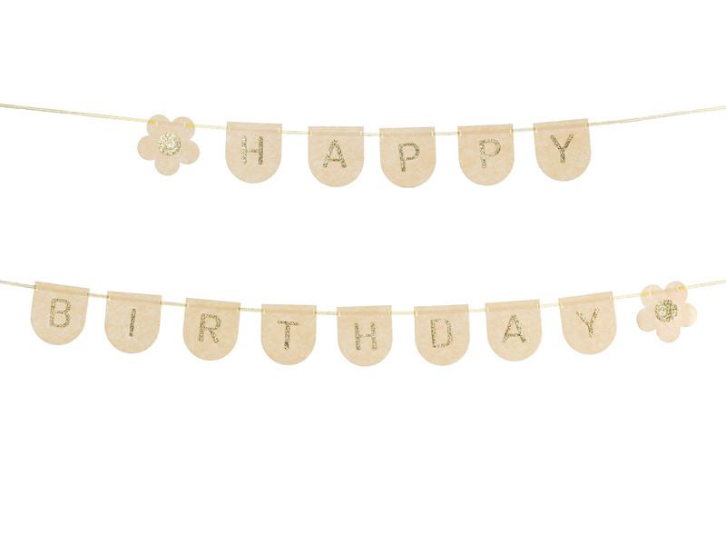 Baner Filcowy Happy Birthday Girl, Różowy, 3M