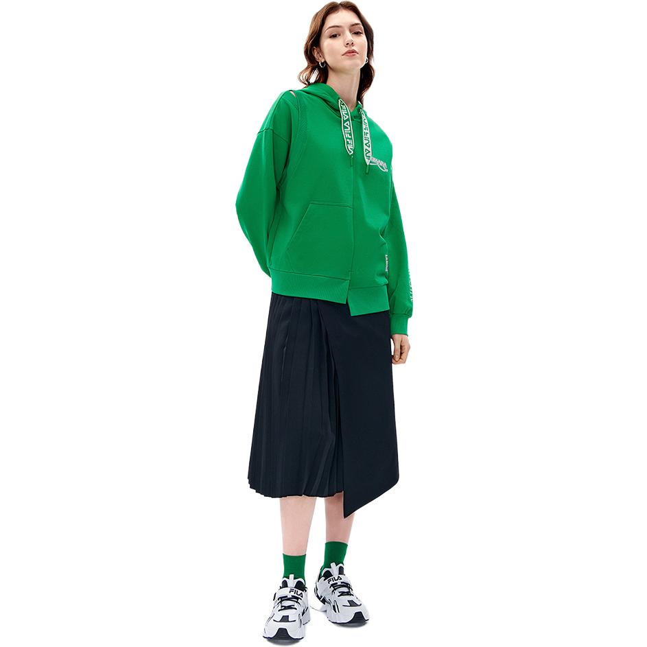 Fila X MIHARA YASUHIRO Многослойный дизайн Однотонная плиссированная юбка Женские юбки Черный F11W243302F-BK