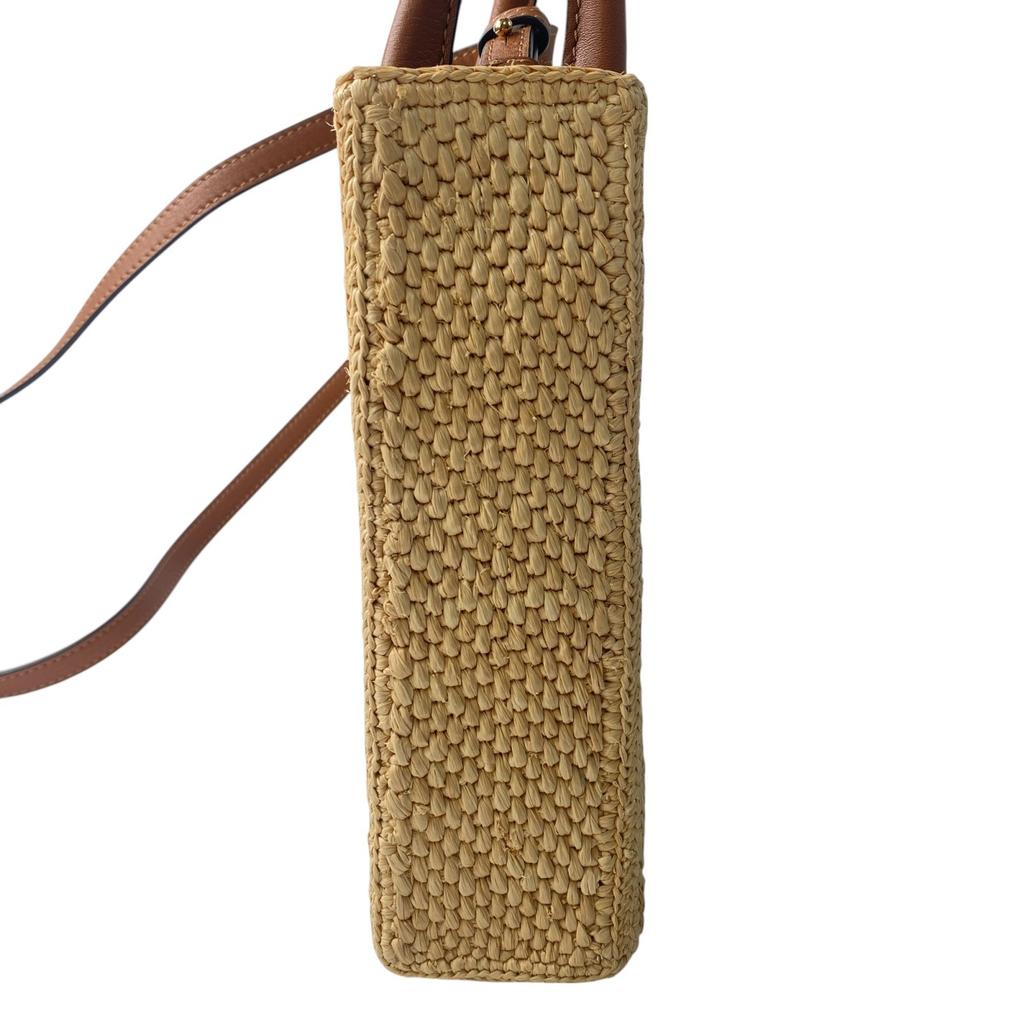 Used LOEWEShoulder Bag Brown leather/Raffia Women