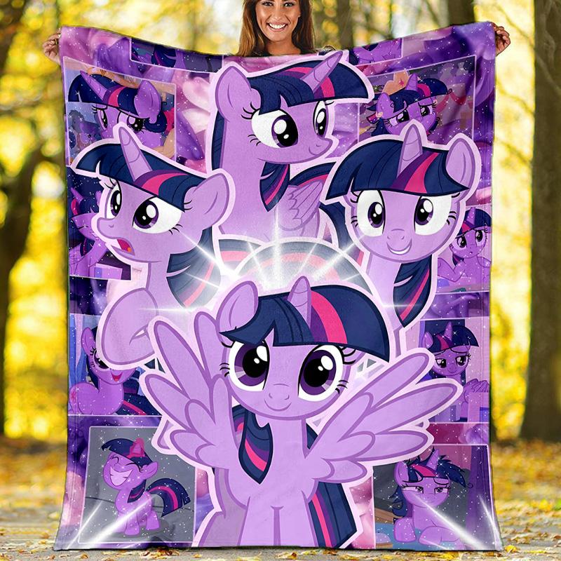 1pc My Little Pony5 Theme Blanket - Digital Print, Polyester, Cozy for All Seasons, Perfect for Outdoor, Camping, and Travel