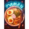Неоновый стиль Рамен Японская еда Лапша Яйца Арт Постер Холст Живопись Настенные принты Картина для гостиной Домашний декор