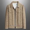 Men's Spring/Autumn Corduroy Lapel Jacket - Fashionable, Casual, Full-Print, Large Sizes Available.