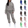 Женский однотонный спортивный комплект с капюшоном и длинными рукавами, домашние брюки, комплект для бега