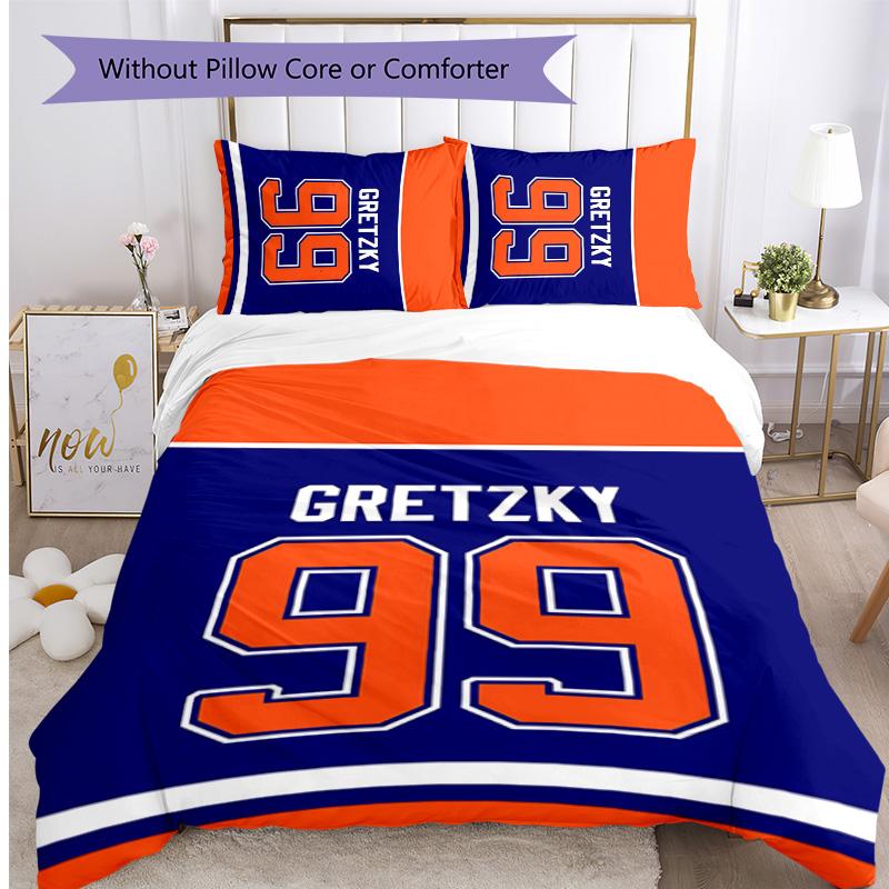 Wayne Gretzky Printed 3PCS Bedding Set Soft Breathable Duvet Cover Pillowcases Set Washable Bedroom Decor Home Gift