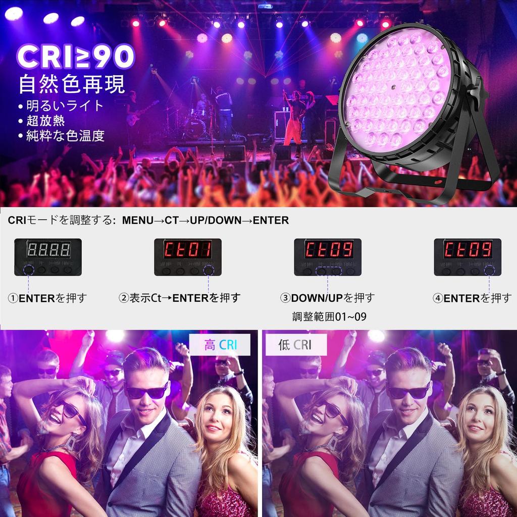 BETOPPER 54x4W 4 In 1 RGBW LED Stage Light Photography Recording Stage Light 5000 Lm Spotlight Dimmable Disco Light Par Light DJ Disco Light for Party