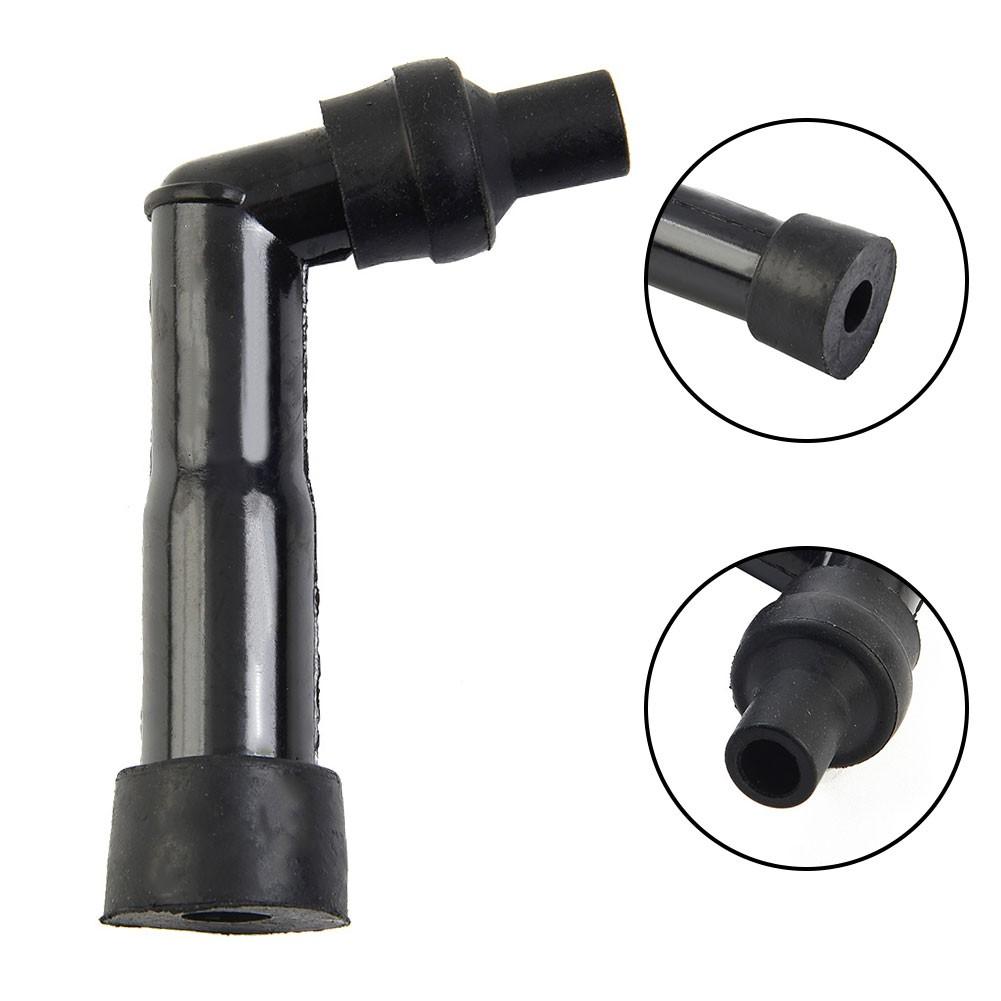 10-12mm Motorcycle Spark-Plug Cap / Resistor Cover Black 102º #XD05F-R Fittings