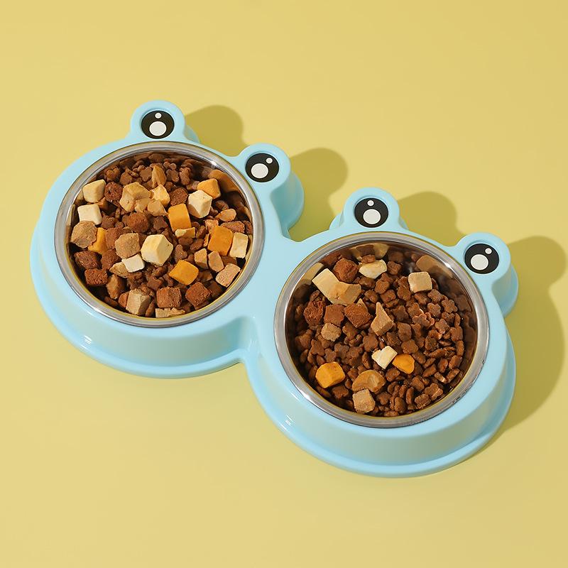 Хорошая поилка для домашних животных, аксессуары для собак, принадлежности для кормления из нержавеющей стали, миска для домашних животных, кошек, щенков, двойные миски для собак