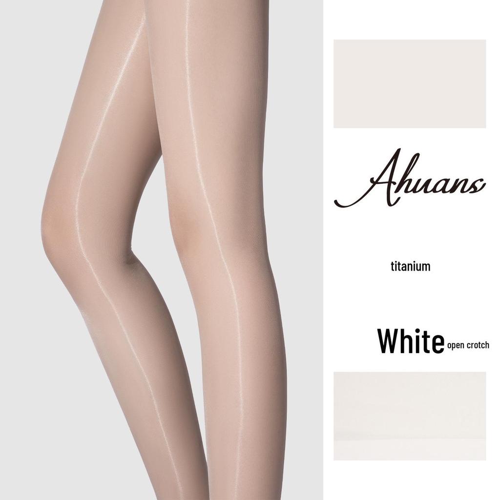 Love Fantasy 'Titanium' Ультратонкие бесшовные колготки: Прозрачные маслянистые чулки с эффектом Авроры, регулируемые по длине, сексуальный черный дизайн.