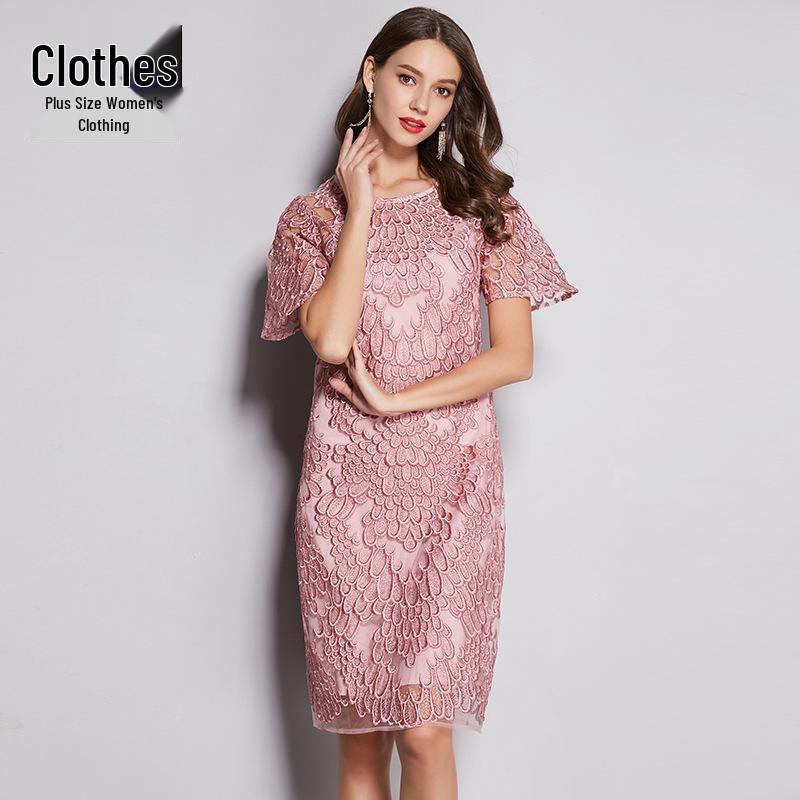 Летнее платье из вышитого кружева большого размера - Универсальное праздничное платье для мам
