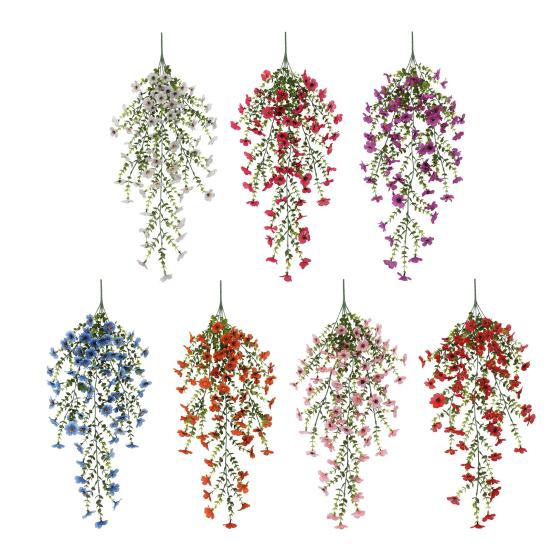 Уличные подвесные цветы, устойчивые к ультрафиолетовому излучению, букет искусственных цветов, всесезонные искусственные цветы из виноградной лозы для украшения окон, садов, крыльца, свадеб