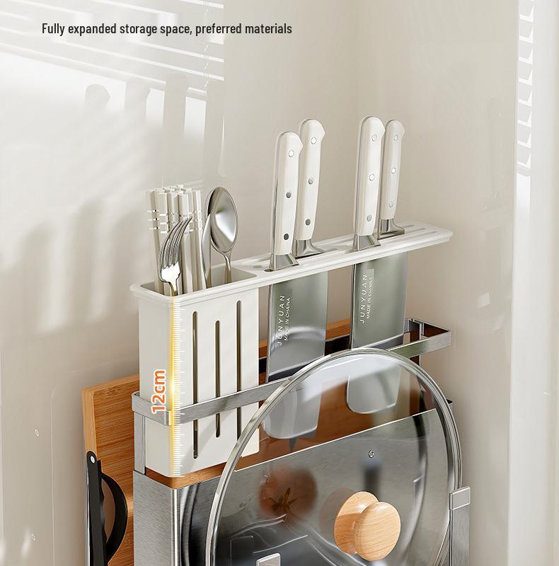 Многофункциональная подставка для хранения кухонных ножей и разделочных досок из нержавеющей стали