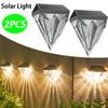 2 шт. алмазные солнечные светильники водонепроницаемый солнечный забор настенный светильник супер яркий светодиодный светильник для лестницы балкона сада двора дорожки