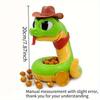 Kids Electric Rattlesnake Toy  Battery Powered Desktop Trick Game with Cartoon Snake,Cowboy Hat Treasure Coins,Interactive Sound Effects for Christmas