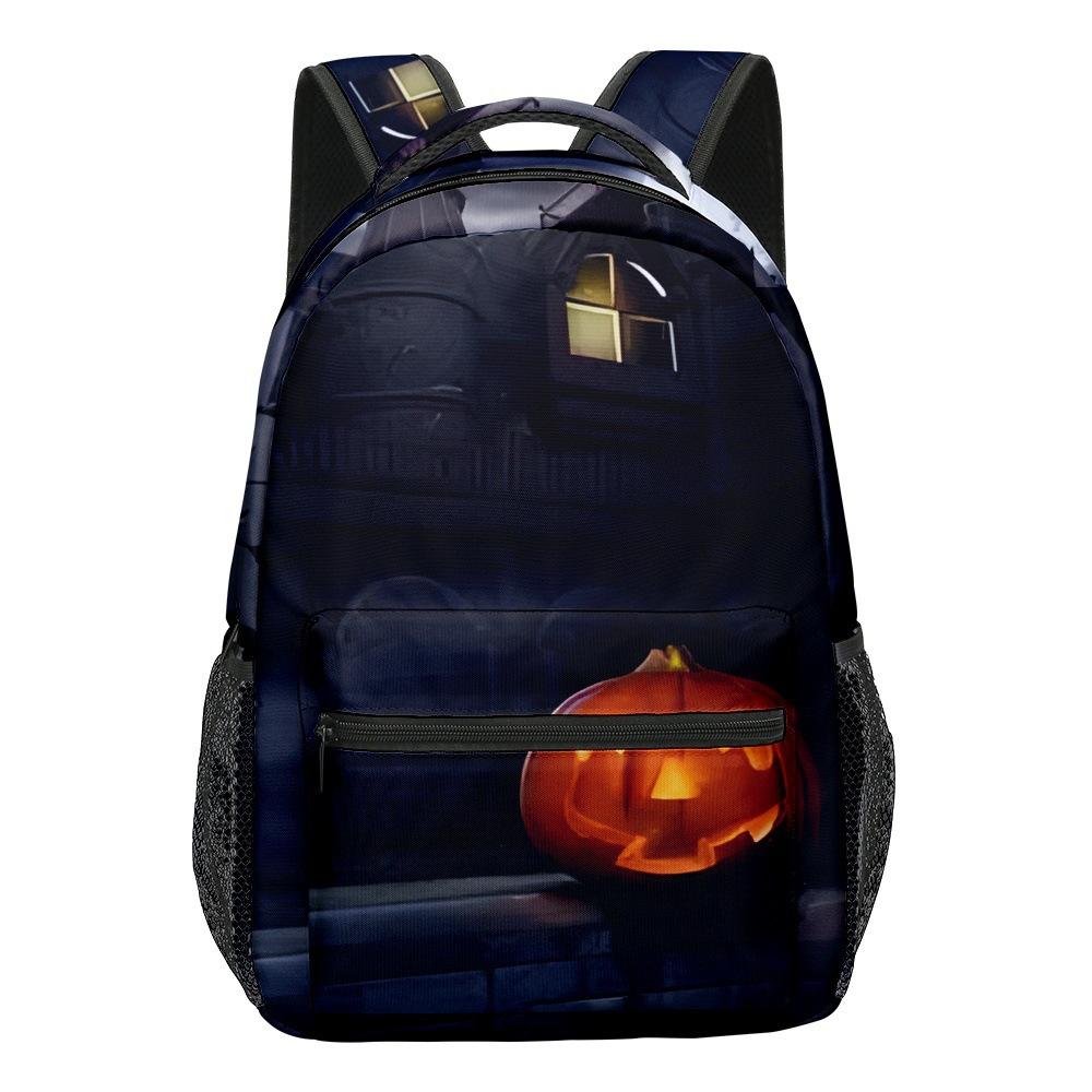 Cartoon Kpop Youthful School Bags Unisex Halloween Pumpkin Travel Bags 3D Print Oxford Waterproof Notebook Shoulder Backpacks