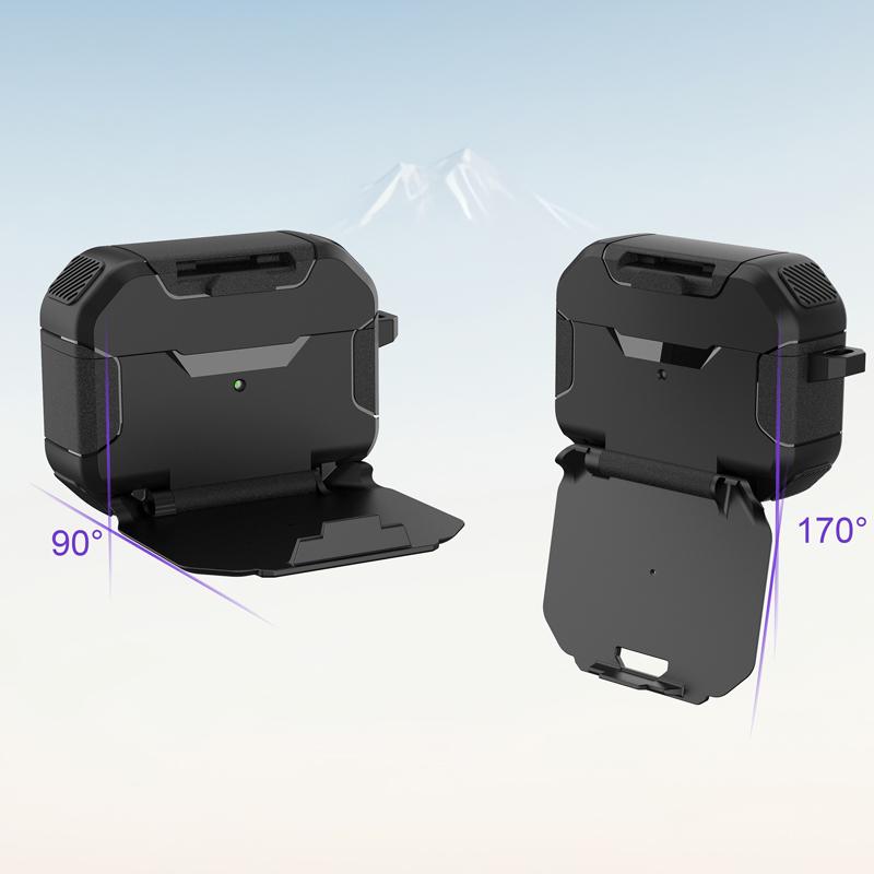 Кейс-подставка для наушников Для Airpods pro 2 TPU+PC Для Airpods 3 2 1 Ударопрочный с крючком Может использоваться как подставка
