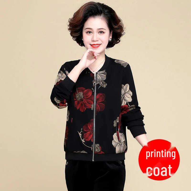 2023 Spring/Summer Loose Chiffon Sun Protection Jacket for Middle-aged and Elderly Women